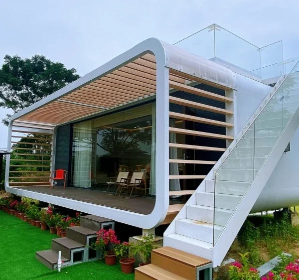 Luxueuse maison capsule préfabriquée haut de gamme